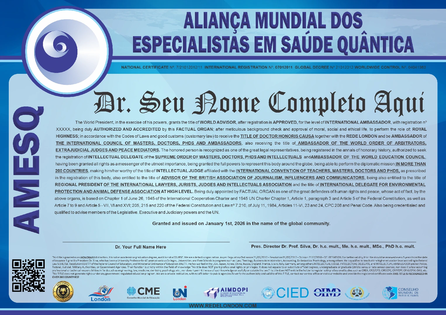 certificado internacional