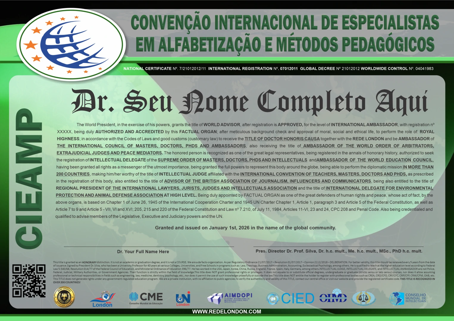 certificado internacional
