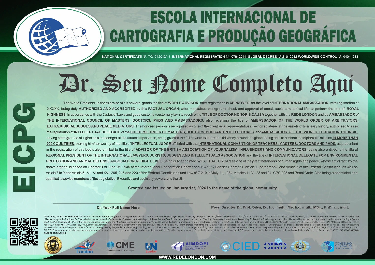 certificado internacional